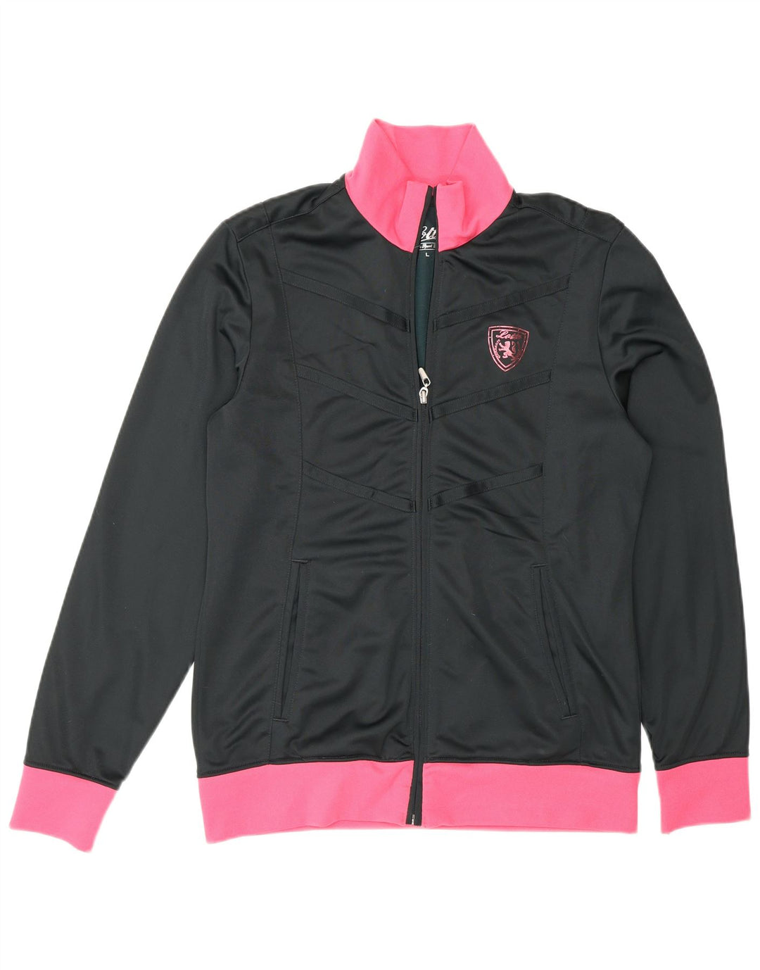 Lotto Chaqueta de chándal para mujer UK 40 Grande Poliéster con bloques de color negro