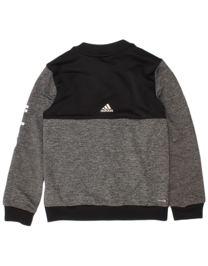 Adidas Chicos Climalite Chándal Top Chaqueta 7-8 Años Gris Colorblock