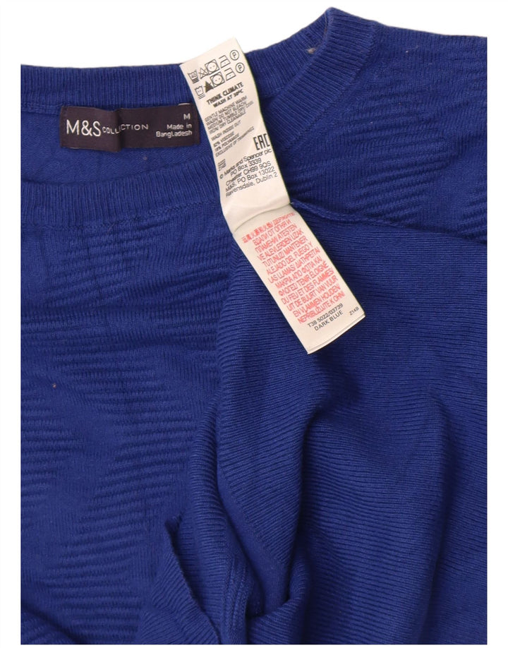 Marks & Spencer Suéter tipo jersey con cuello redondo para mujer UK 44 Azul medio Geométrico