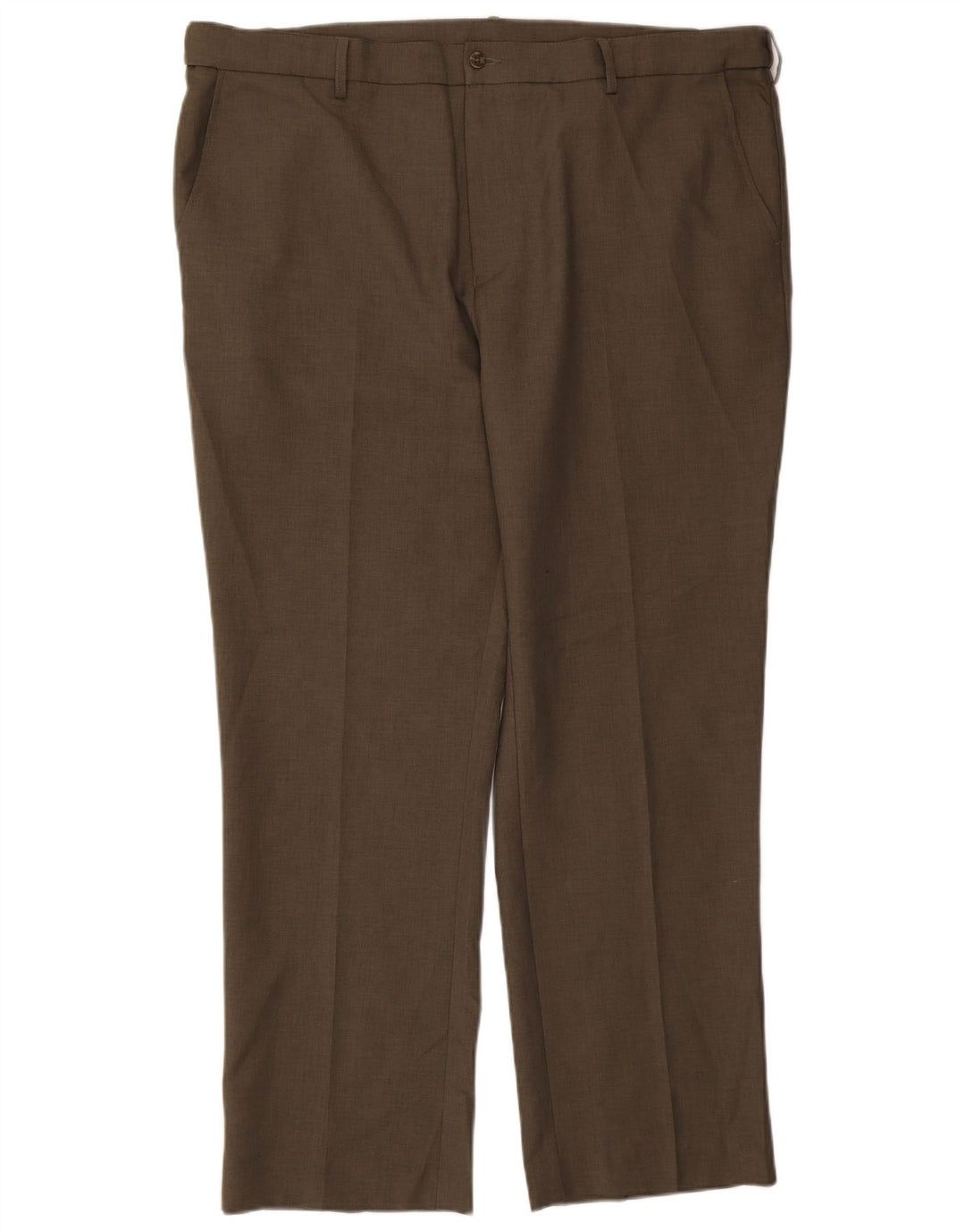 Farah Hombre Pantalones Chinos Rectos W44 L31 Poliéster Caqui