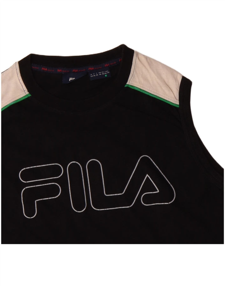 FILA Hombre Graphic Vest Top XL Algodón Colorblock Negro