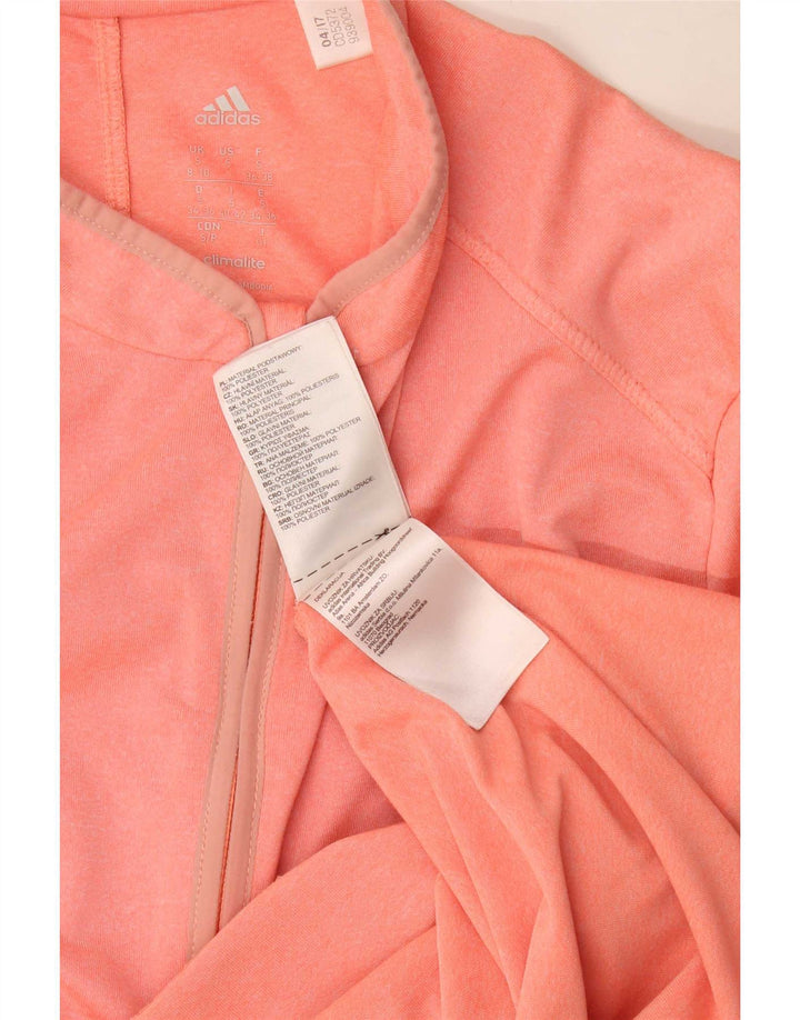 Adidas Mujer Climalite Top Manga Larga UK 8/10 Pequeño Rosa Poliéster