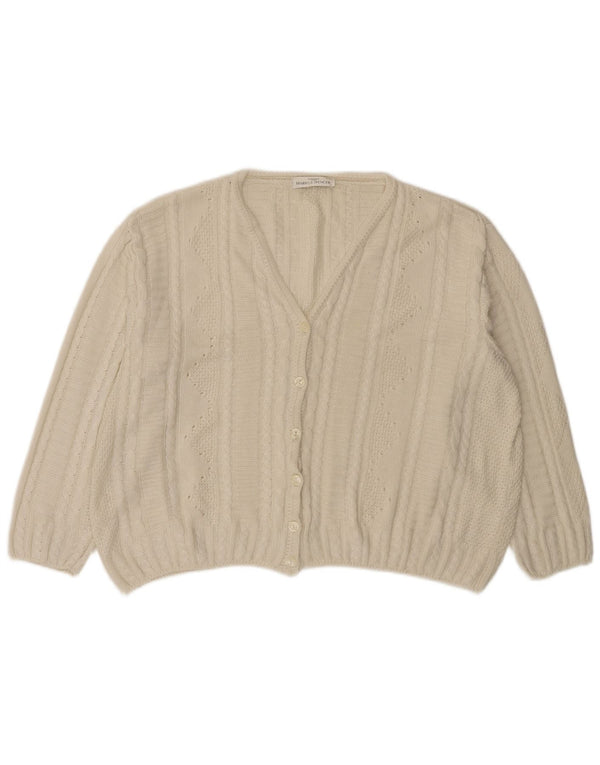Marks & Spencer Suéter tipo cárdigan extragrande para mujer UK 40 XL Blanco