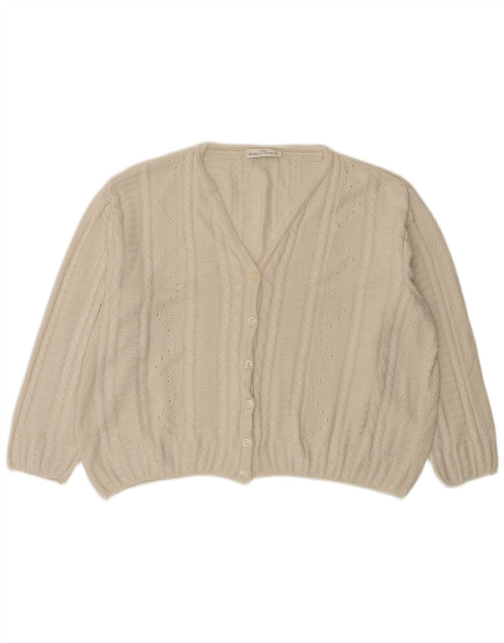 Marks & Spencer Suéter tipo cárdigan extragrande para mujer UK 40 XL Blanco