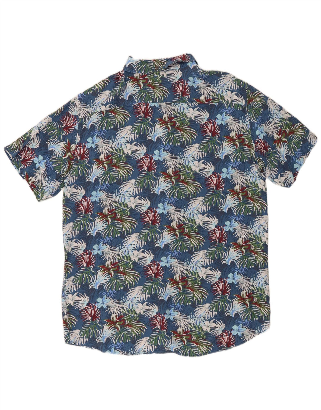 Camisa Mistral Hombre Manga Corta IT 48 Viscosa Floral Azul Medio