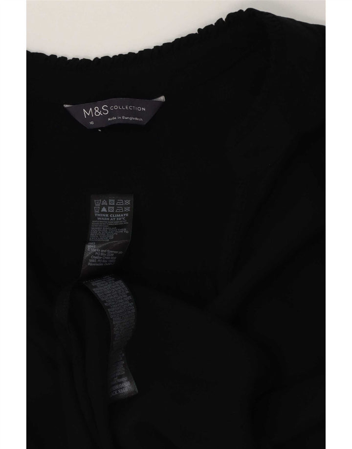 Marks & Spencer Blusa extragrande para mujer UK 46 Large Viscosa negra
