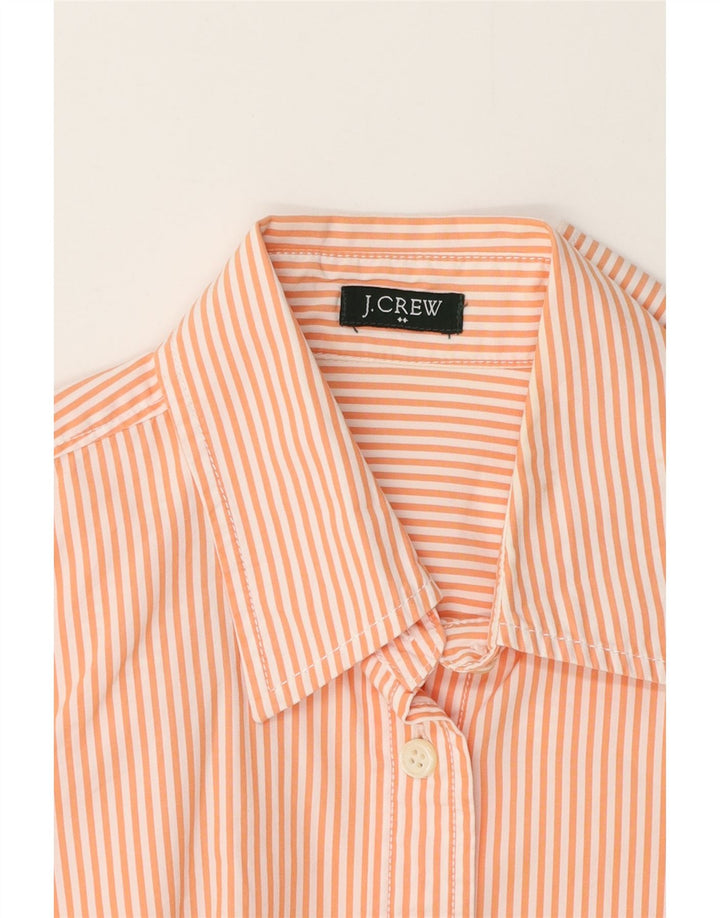 J. CREW Camisa de manga 3/4 para mujer UK 40 Algodón a rayas naranja medio