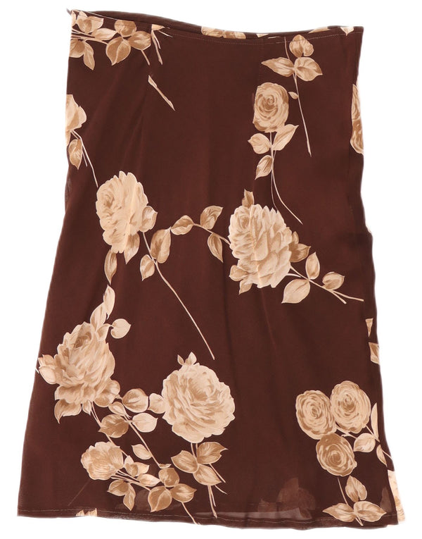 Via Dei Ciclamini Falda recta para mujer IT 42 Medium W28 Marrón Floral