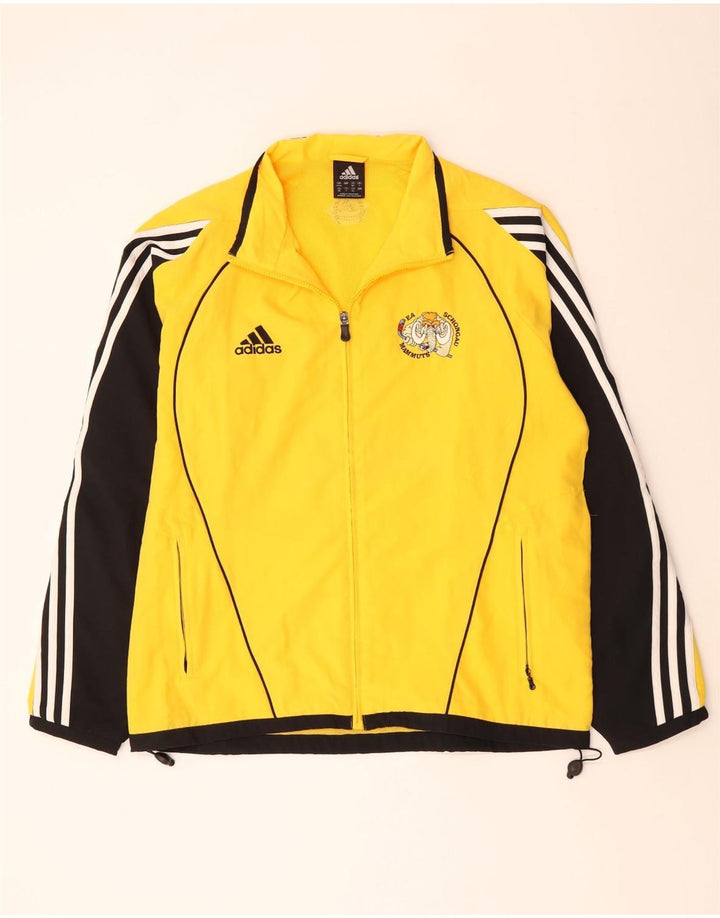 ADIDAS Chaqueta superior de chándal para hombre Reino Unido 42/44 Bloque de color amarillo grande