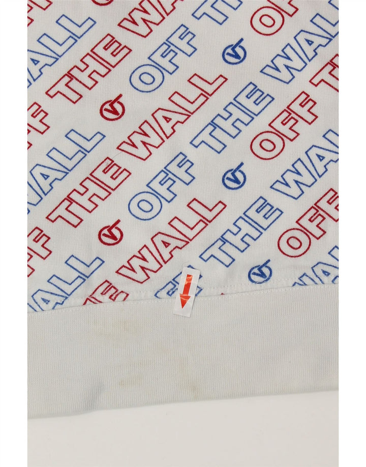 Vans Hombre Sudadera Con Capucha Gráfica Jersey XS Algodón Blanco