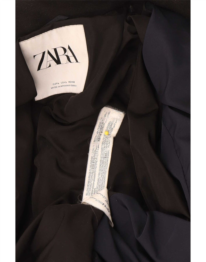 Zara Hombre Chaqueta Acolchada UK 40 Grande Poliéster Azul Marino
