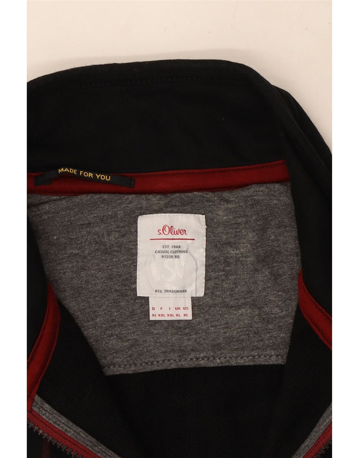 S.OLIVER Chaqueta superior de chándal con gráfico para hombre XL Negro