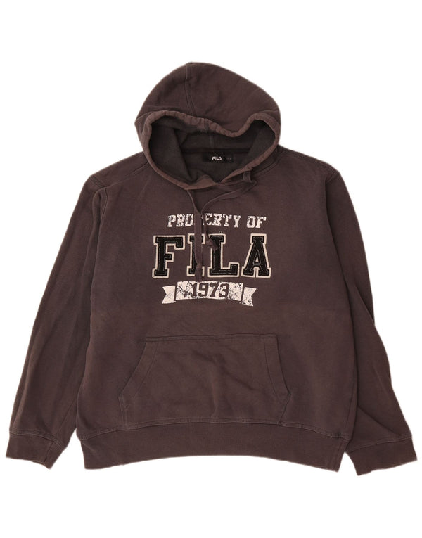 Fila Hombre Graphic Sudadera Con Capucha Jumper Grande Algodón Negro