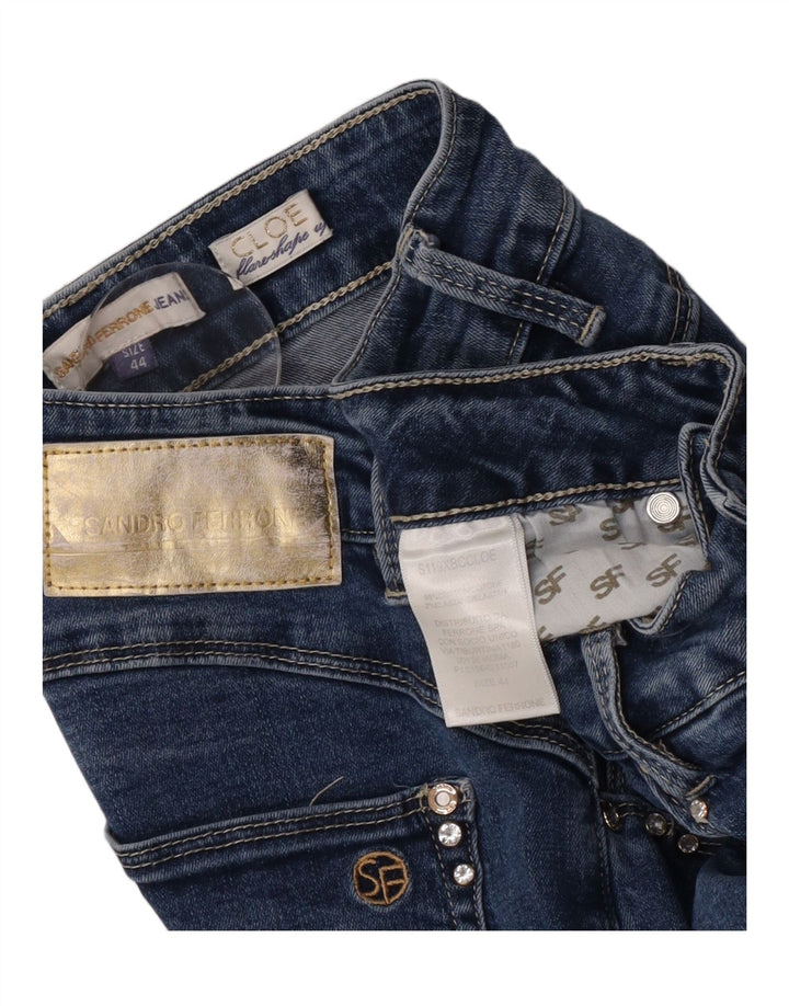 Sandro Ferrone Vaqueros acampanados para mujer IT 44 Medium W26 L32 Algodón azul