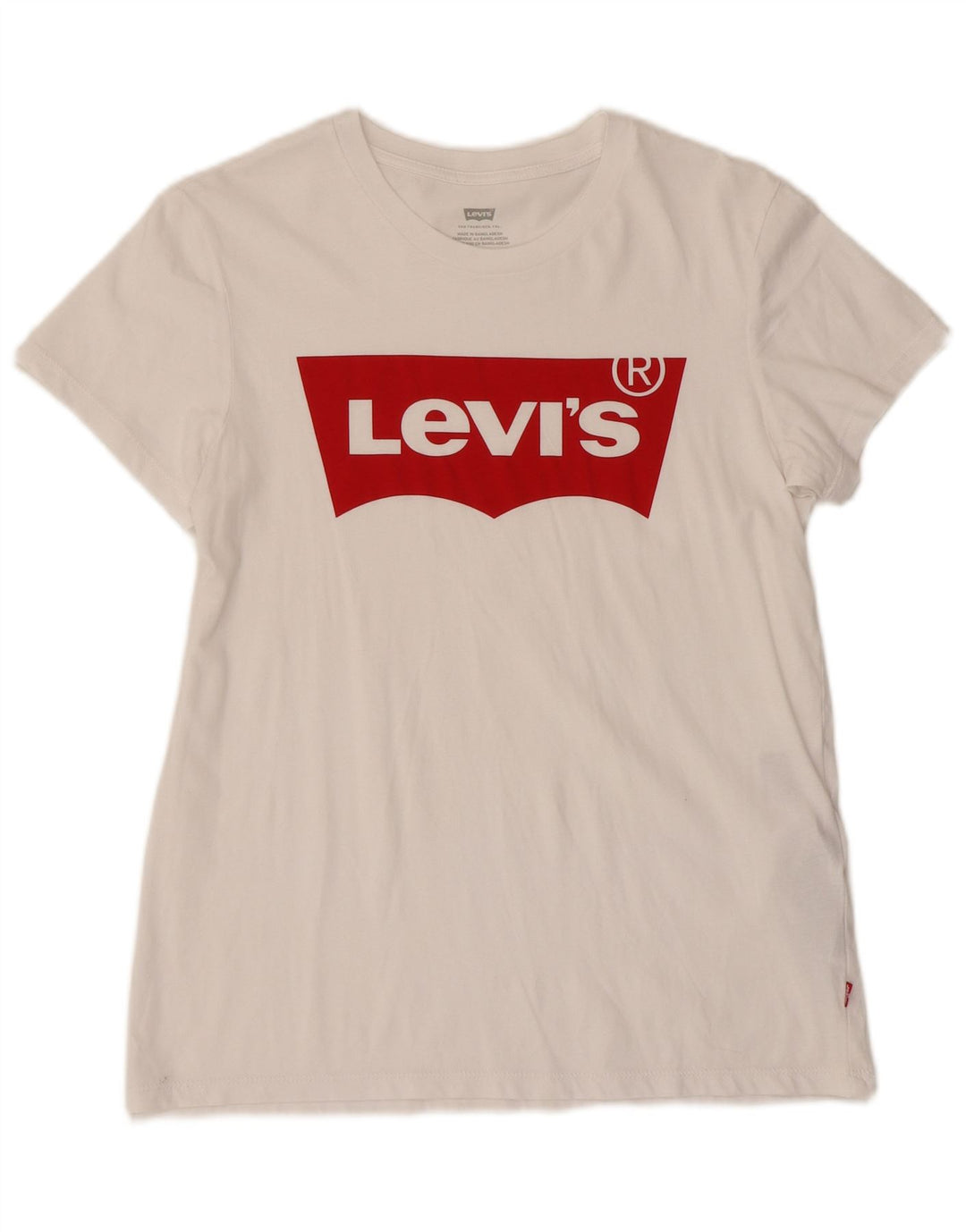 LEVI'S Camiseta gráfica para mujer Top UK 10 Small White Cotton