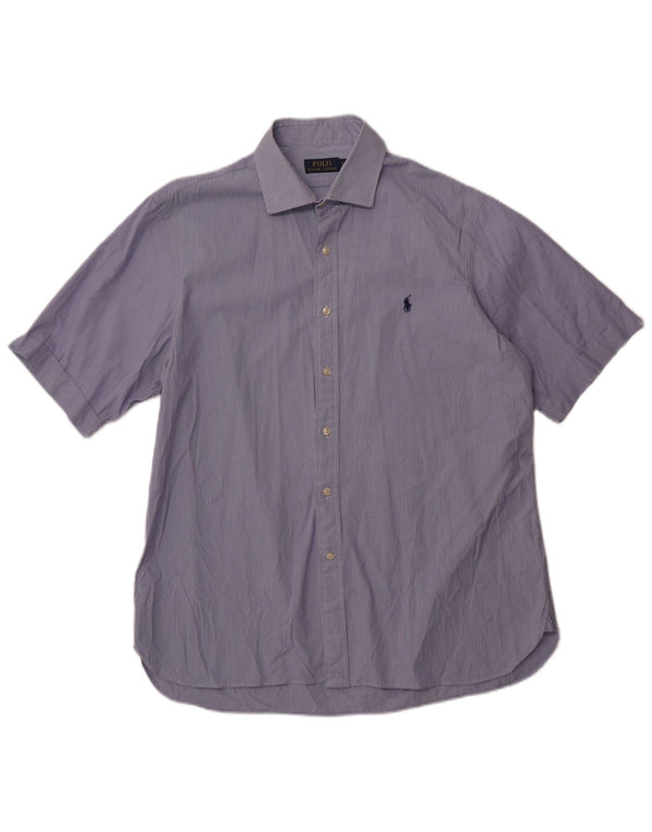 Polo Ralph Lauren Camisa de manga corta para hombre Talla 44 17 1/2 XL Azul Raya diplomática