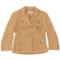 KAREN MILLEN Chaqueta tipo blazer de 5 botones para mujer UK 42 Viscosa beige mediana