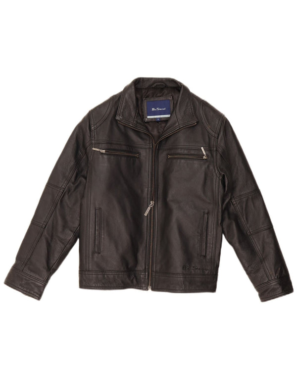 Ben Sherman Chaqueta de cuero para niños 9-10 años Pequeña cuero negro
