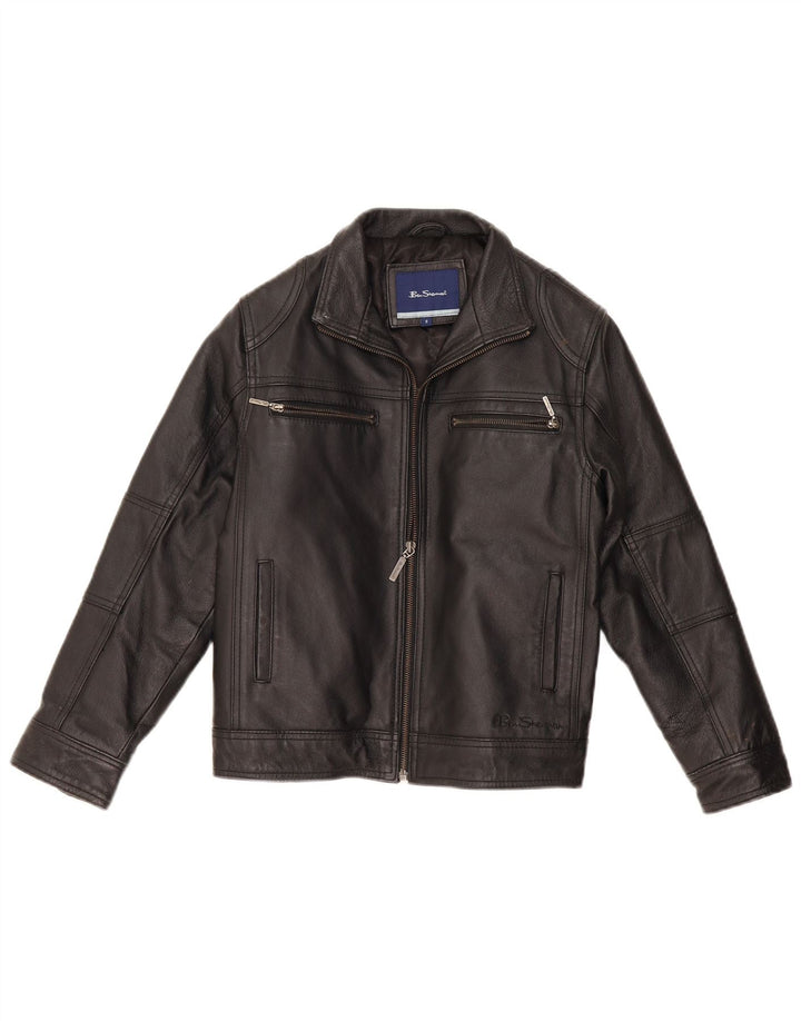 Ben Sherman Chaqueta de cuero para niños 9-10 años Pequeña cuero negro