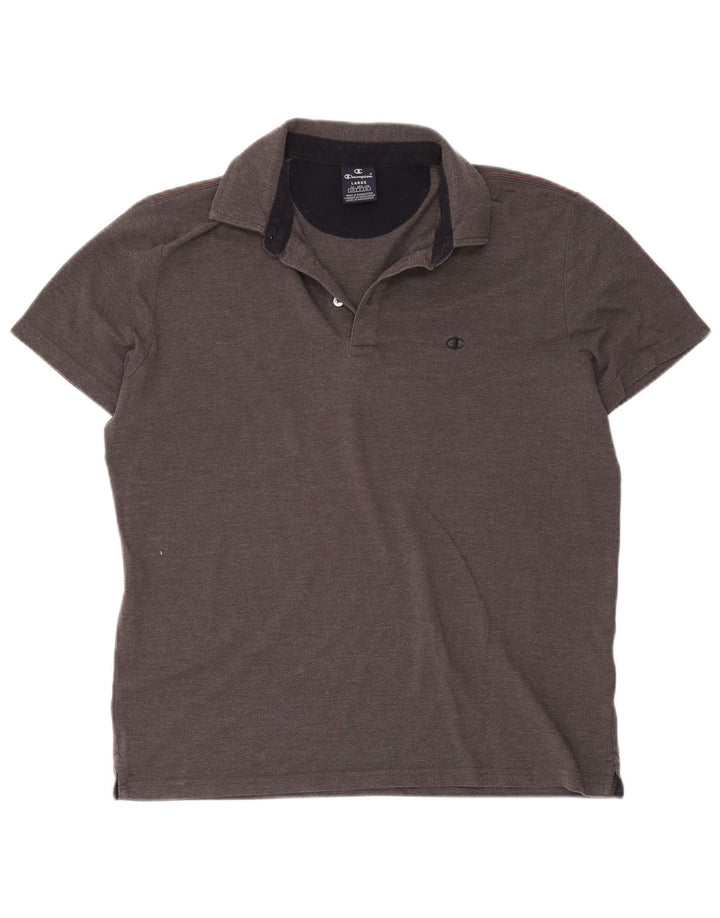 Champion Polo para hombre de algodón moteado gris grande