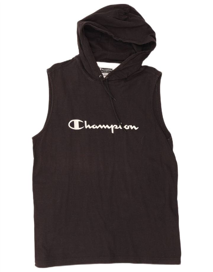 Champion Chaleco Gráfico Con Capucha Para Hombre XL Algodón Negro