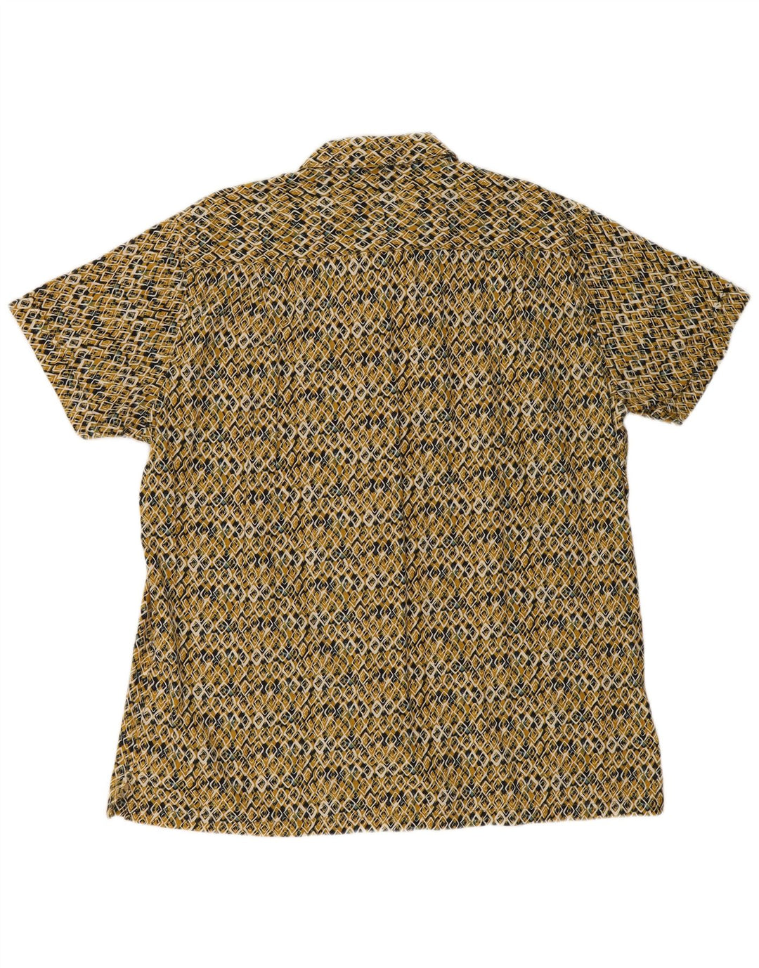 Springfield Camisa de manga corta para hombre con ajuste personalizado 2XL Amarillo Geométrico