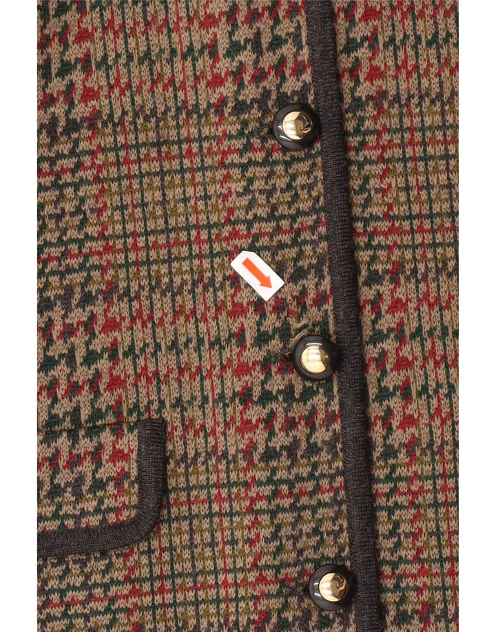 STIZZOLI Chaqueta tipo blazer de punto con 6 botones para mujer IT 48 XL Pata de gallo marrón