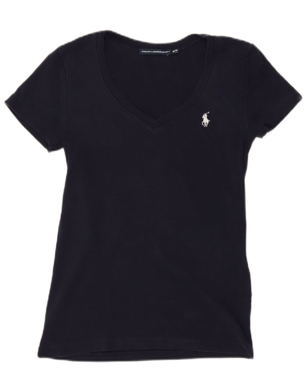 Ralph Lauren Camiseta para Mujer Top UK 12 Medium Azul Marino Algodón