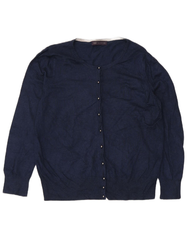 Marks & Spencer Cárdigan para Mujer UK 40 XL Viscosa Azul Marino