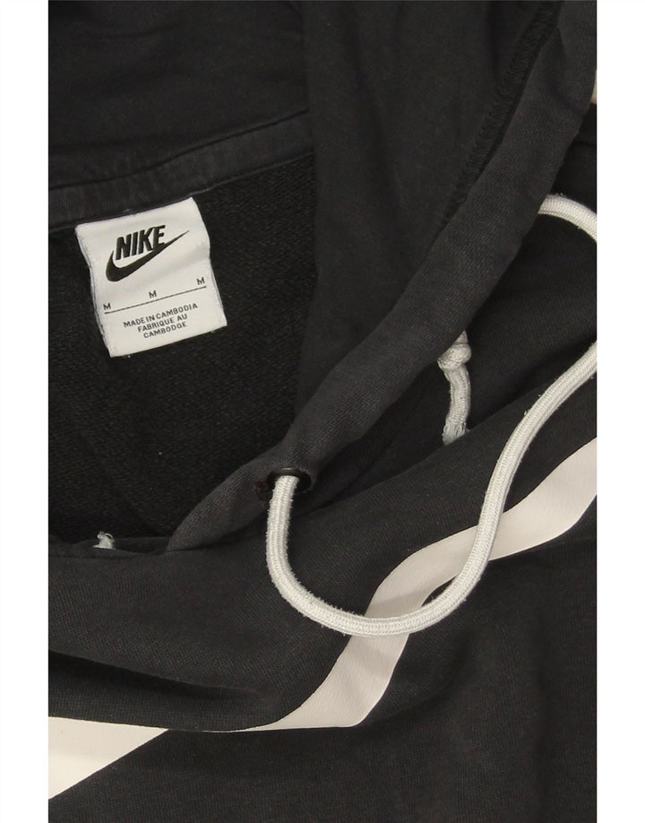 Nike Sudadera con capucha gráfica para hombre, jersey de algodón negro mediano