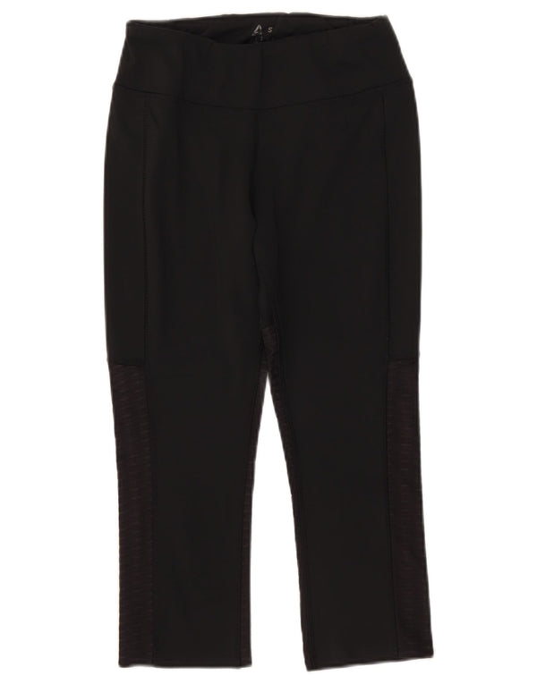 Reebok Leggings Capri Speedwick para Mujer Reino Unido 8/10 Pequeño Negro Manchado