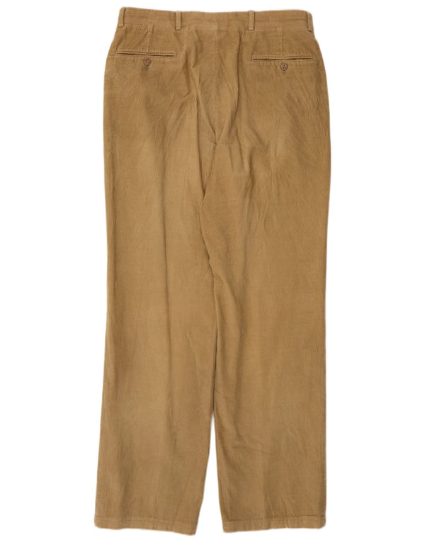 Armani Pantalones rectos de pana para hombre IT 48 Medium W32 L31 Algodón beige