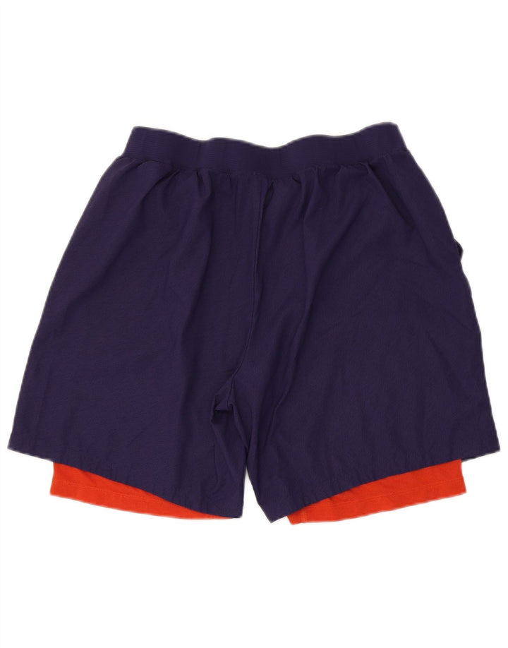 Asics Pantalones cortos deportivos para hombre XL Azul marino Colorblock Poliéster