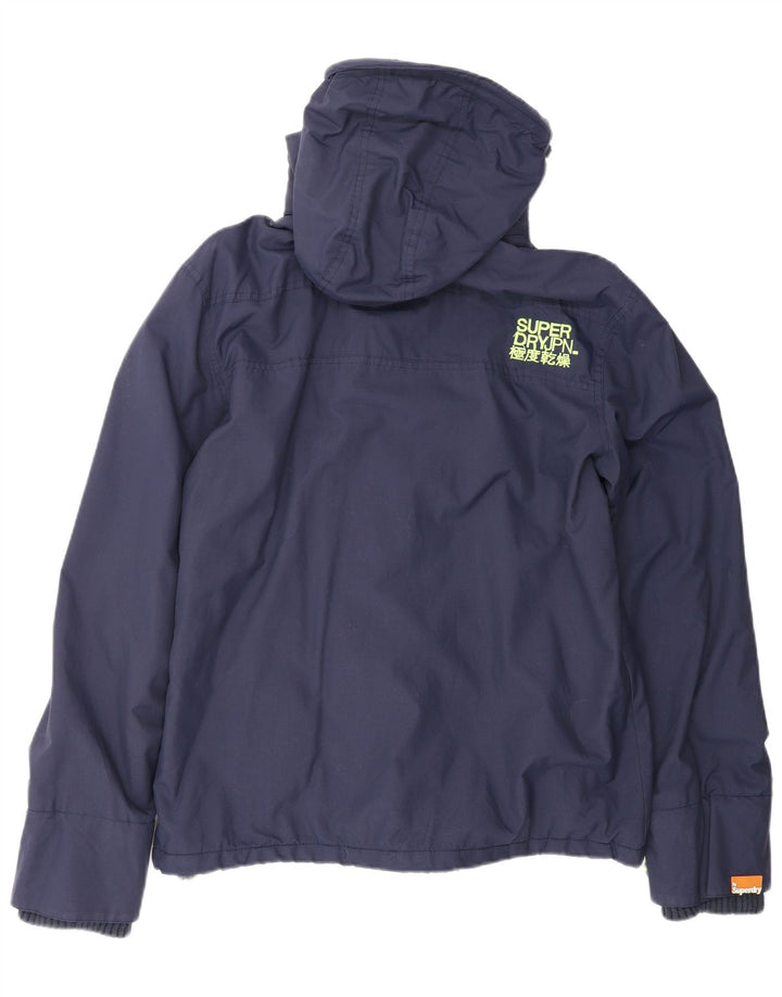 SUPERDRY Chaqueta impermeable con capucha The Windcheater para hombre UK 42 XL Nylon azul marino