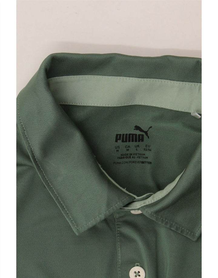 Polo PUMA para hombre de rayas verdes medianas