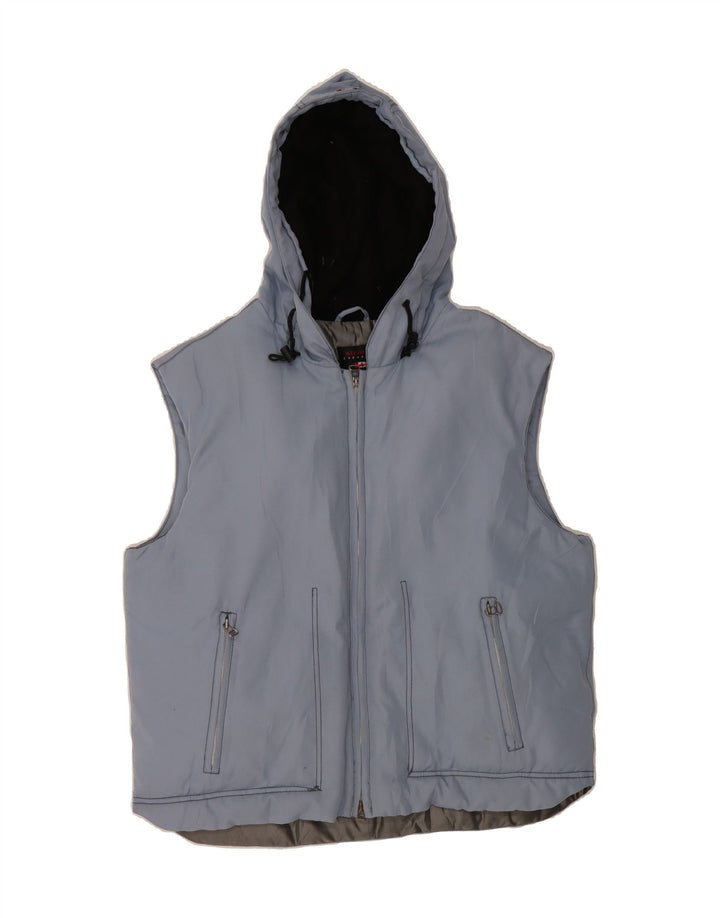 STRATOS Mens Hooded Padded Gilet IT 50 Large Grey Vintage Stratos and Second-Hand Stratos from Messina Hembry 