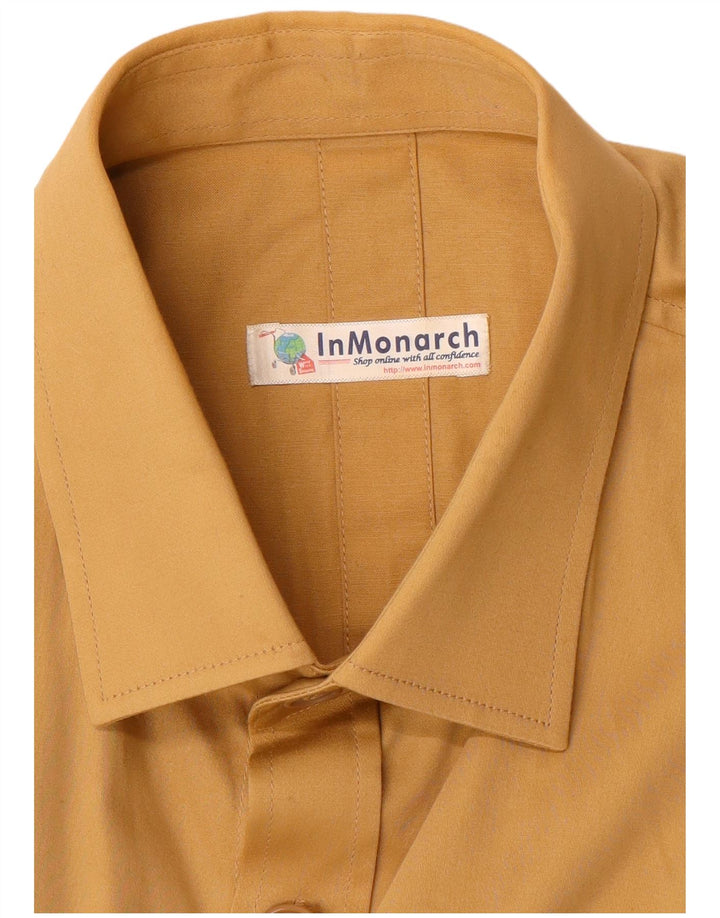 Camisa militar vintage para hombre grande beige