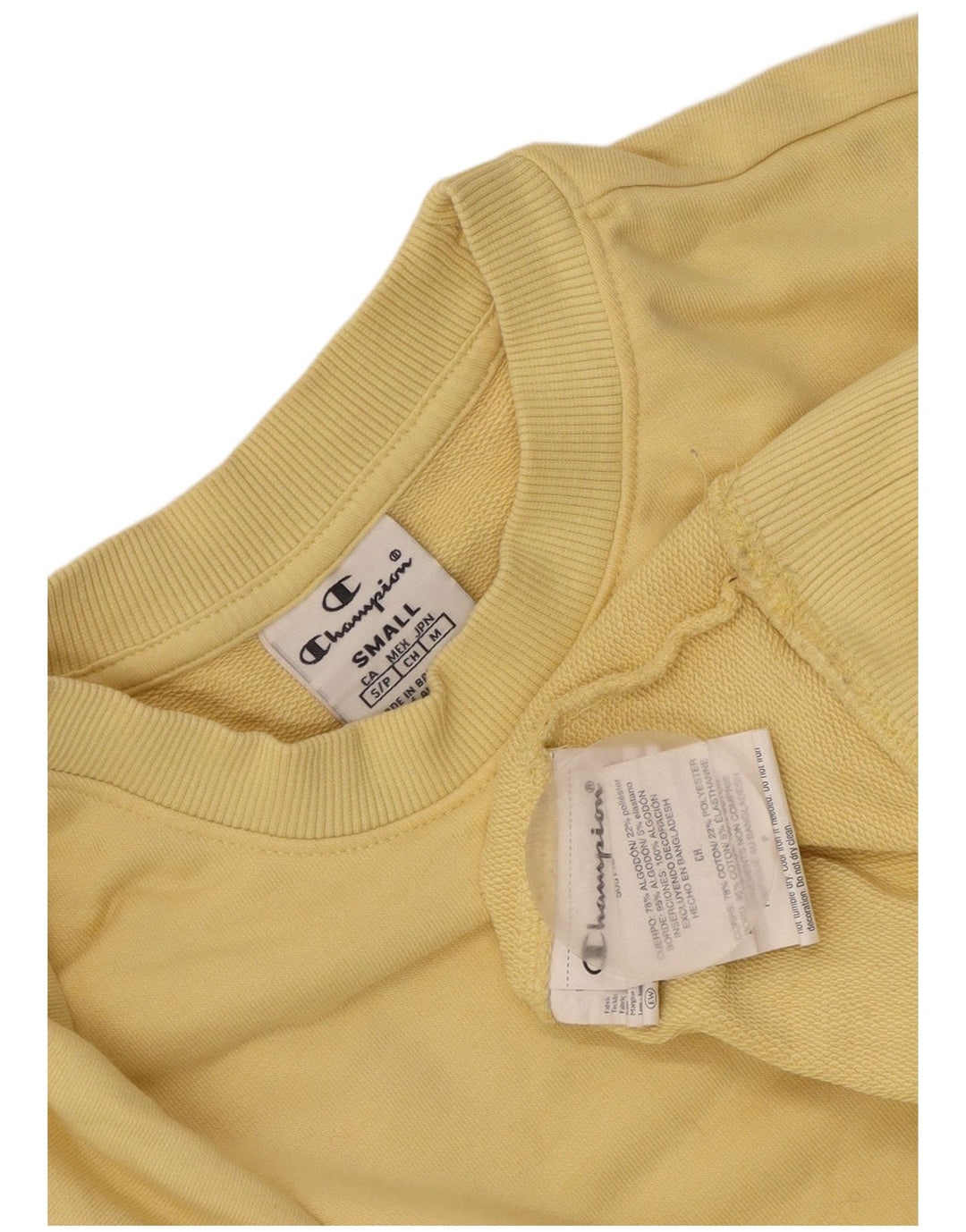 Champion Sudadera extragrande para mujer, talla 10, algodón amarillo pequeño