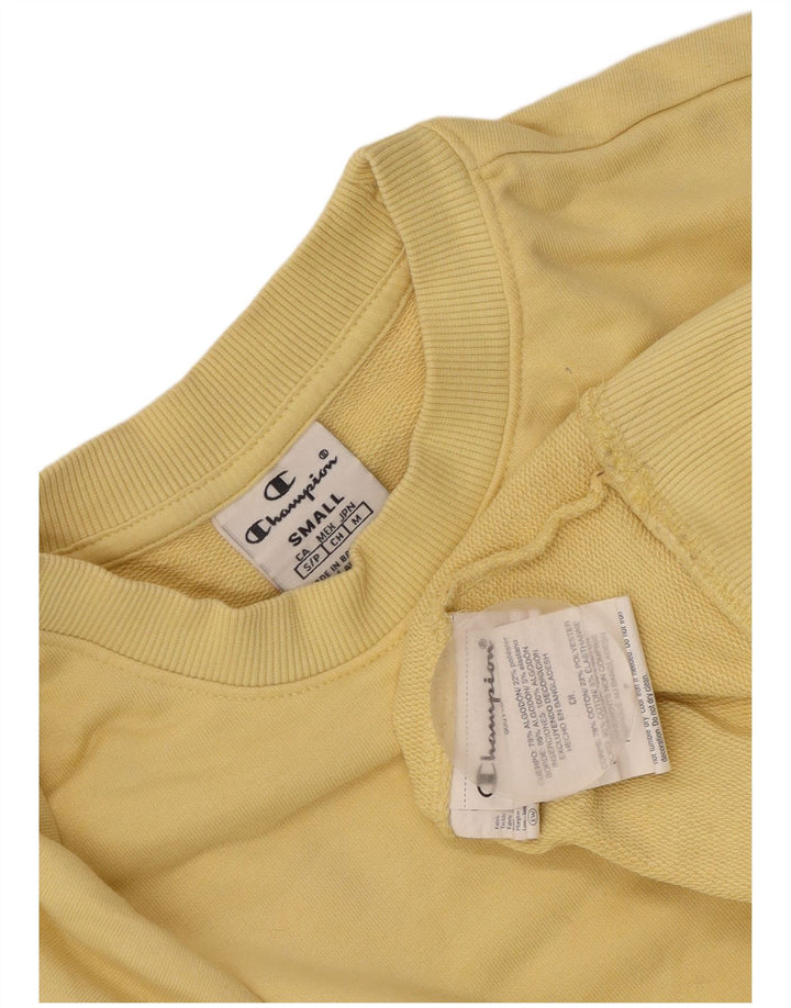 Champion Sudadera extragrande para mujer, talla 10, algodón amarillo pequeño