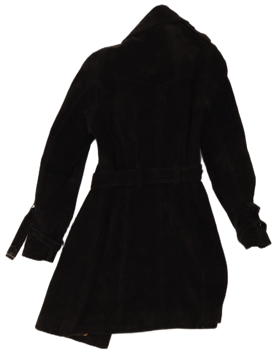 MONTGOMERY Abrigo cruzado de ante para mujer IT 40 Small Black Leather