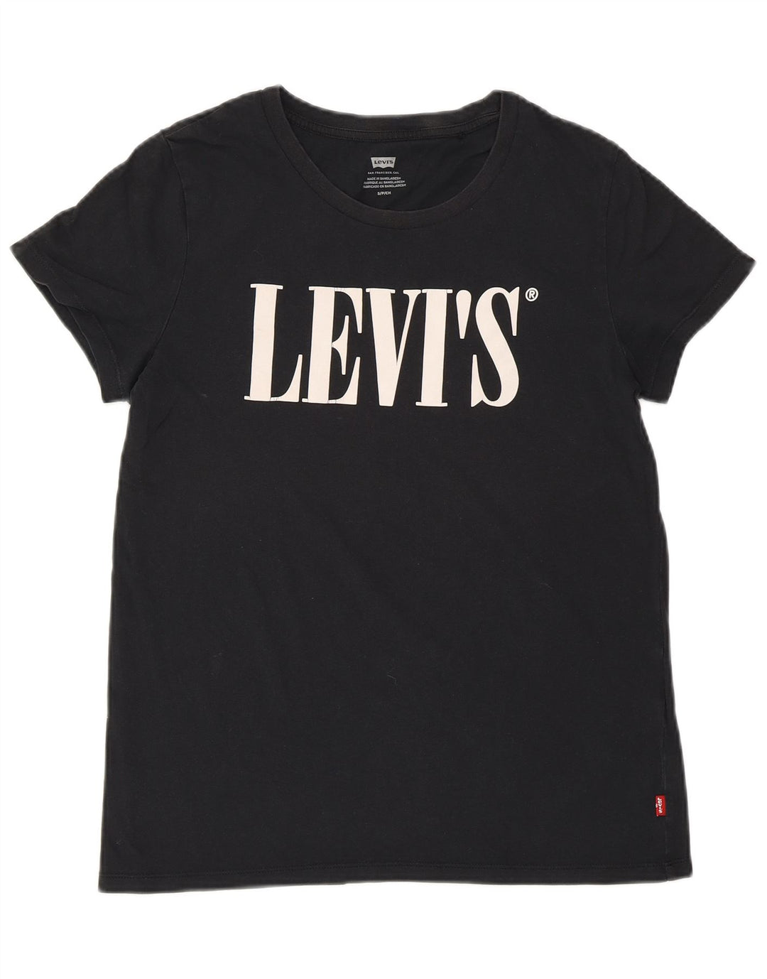 LEVI'S Camiseta gráfica para mujer Top UK 10 Small Black