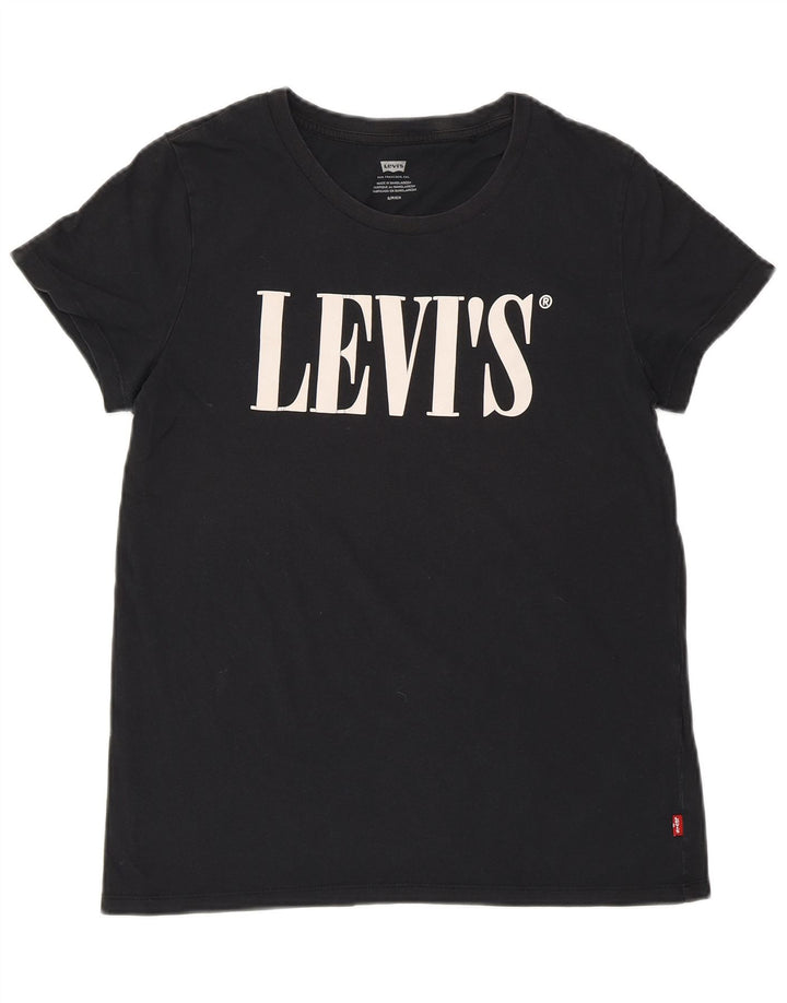 LEVI'S Camiseta gráfica para mujer Top UK 10 Small Black