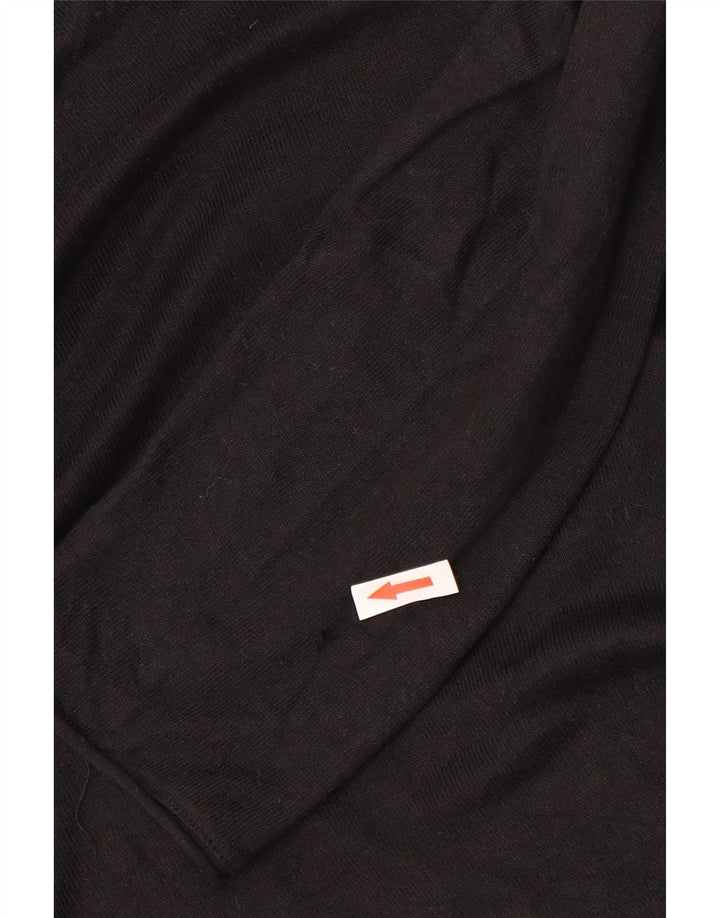 Zara Hombre Top Manga Larga Grande Algodón Negro