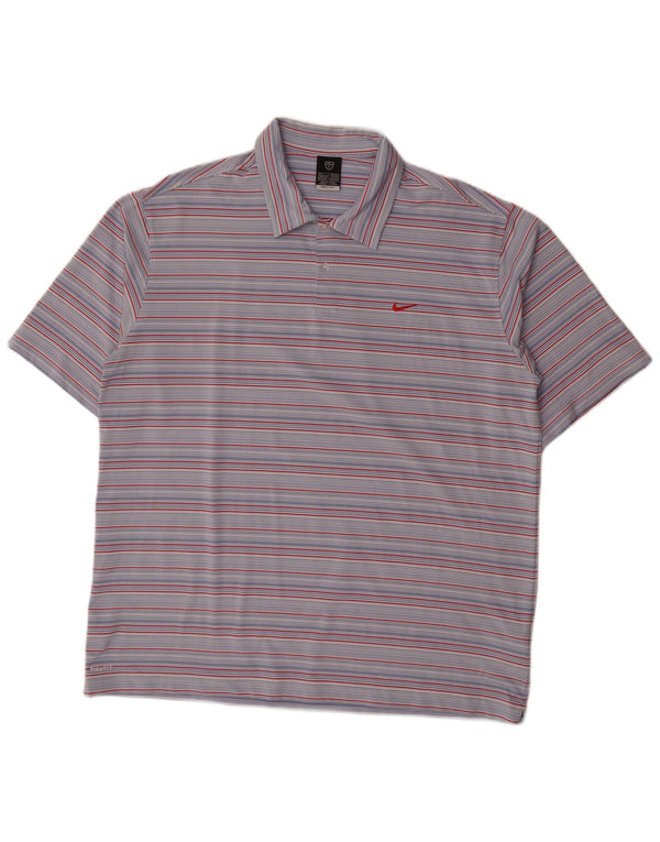 Nike Polo Hombre UK 45/47 XL Poliéster Rayas Azules