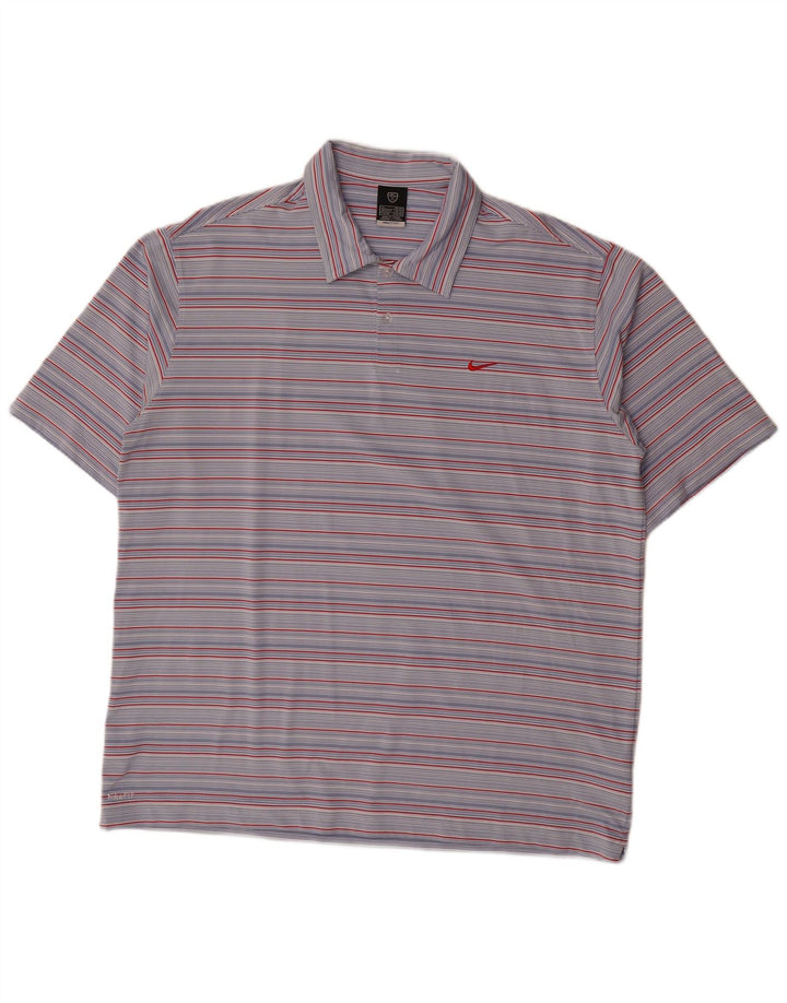 Nike Polo Hombre UK 45/47 XL Poliéster Rayas Azules