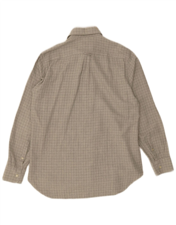 Camisa de franela para hombre Boggi Talla 39 15 1/2 Algodón a cuadros gris medio