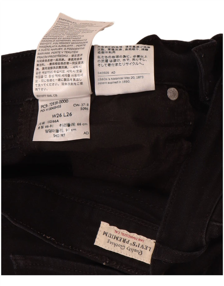 Vaqueros rectos Levi's para hombre W26 L26 Algodón negro
