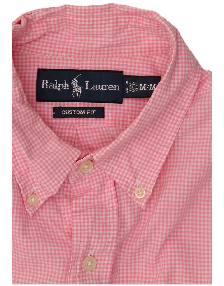 Ralph Lauren Camisa personalizada para hombre de algodón a cuadros rosa medio