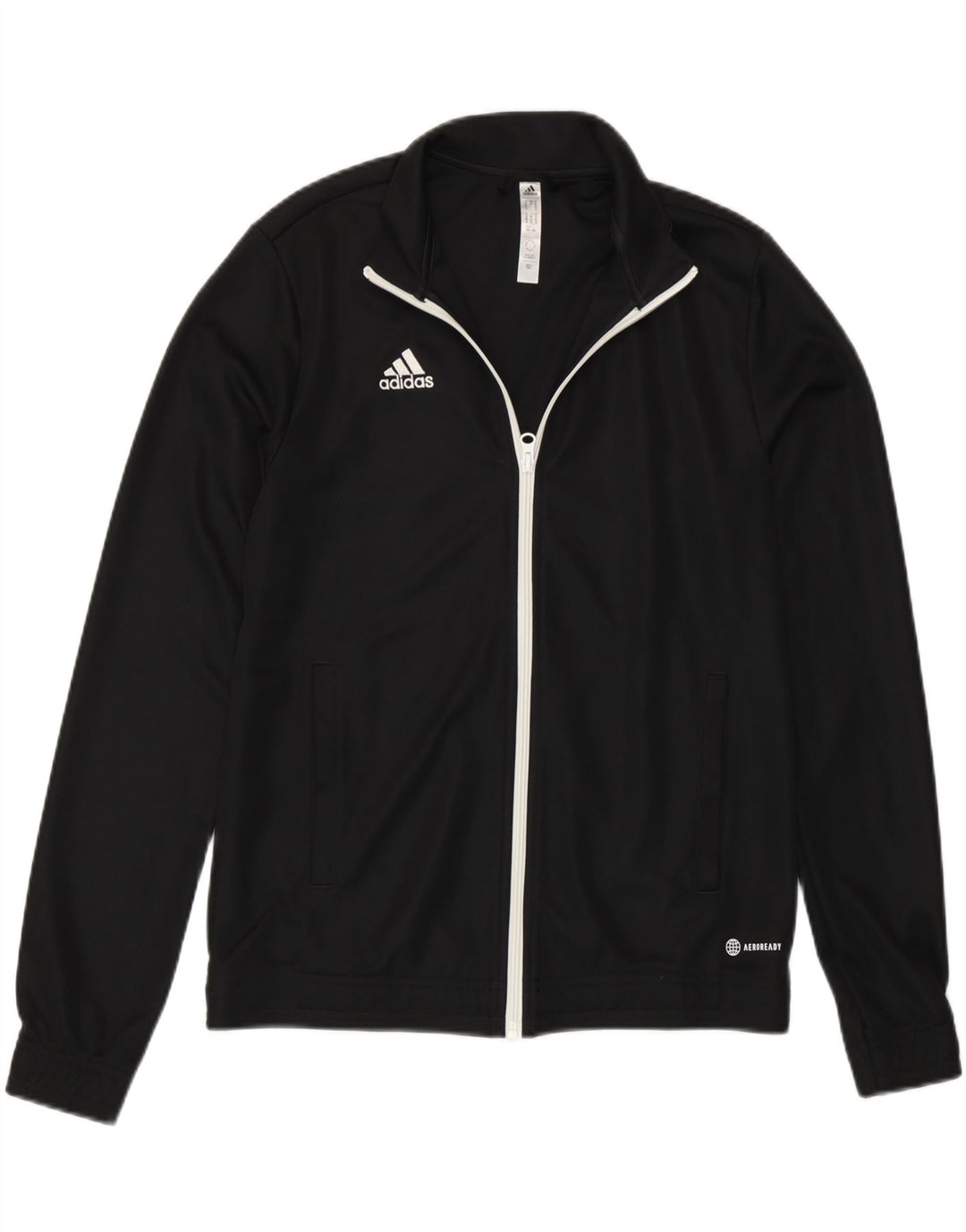 Adidas Mujer Aeroready Chándal Top Chaqueta Reino Unido 12/14 Mediano Negro