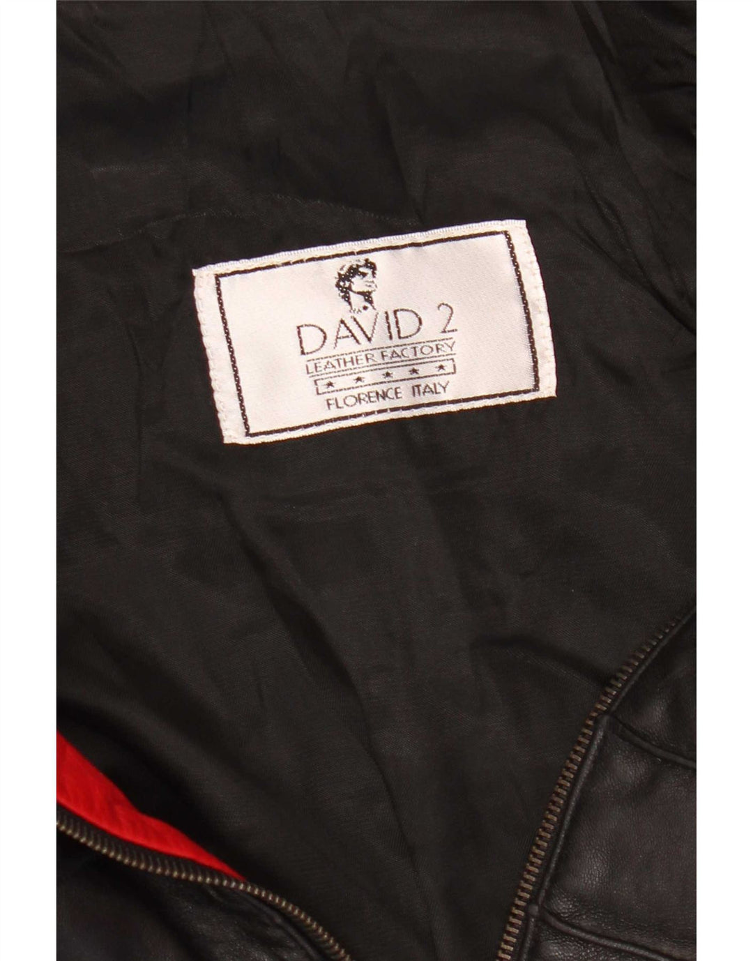 David 2 Chaqueta de cuero para mujer UK 44 Cuero color block rojo mediano